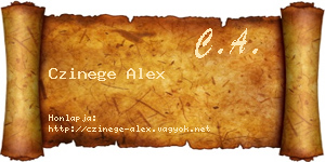 Czinege Alex névjegykártya
